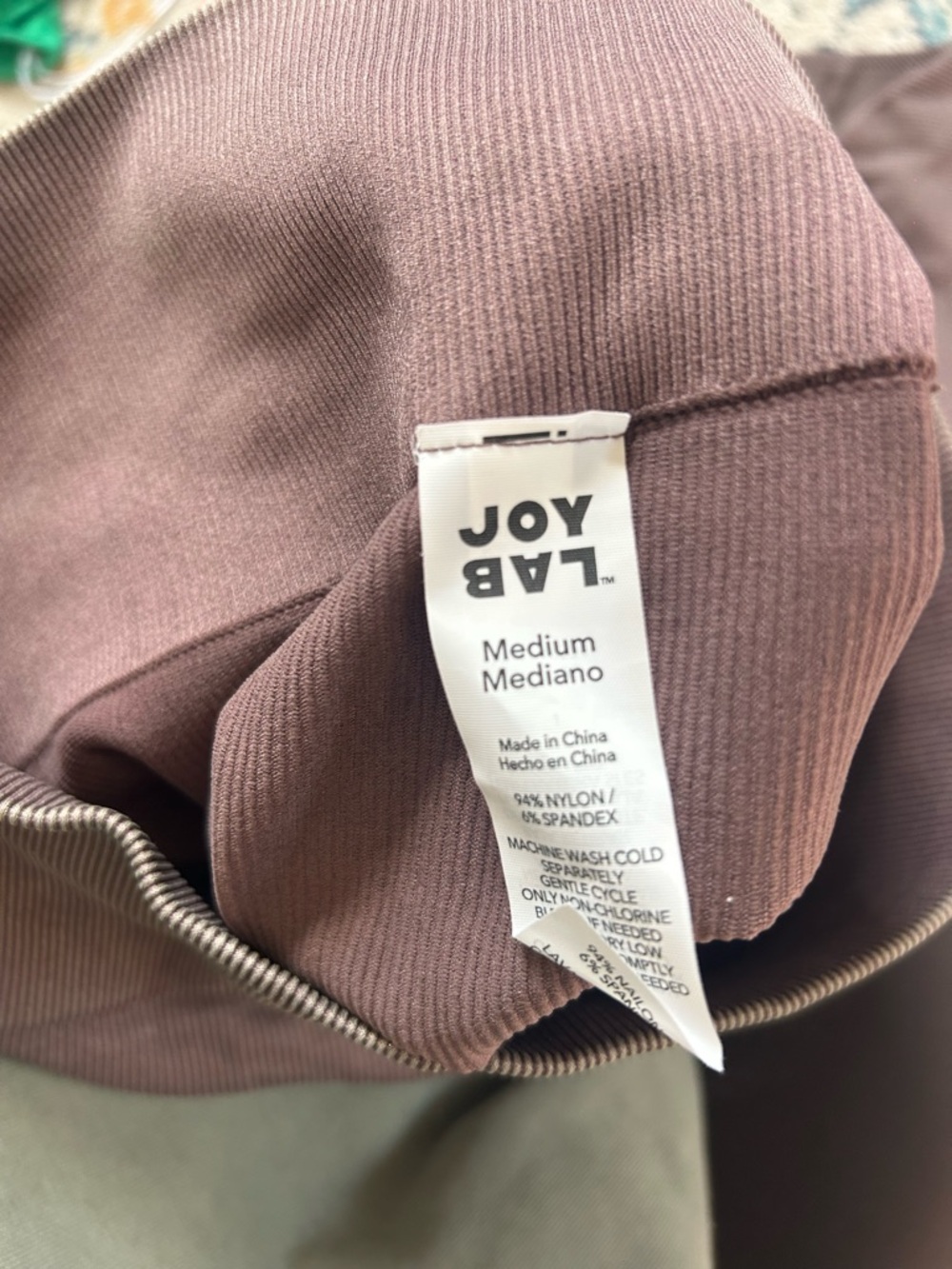 Women’s Stretch Ribbed Leggings - Brown - Picture 3 of 3